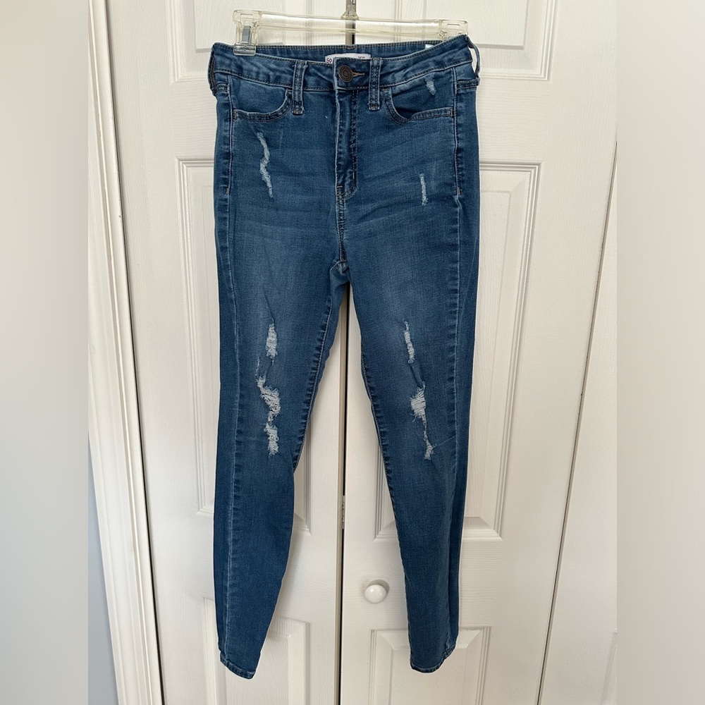 High rise skinny jeans